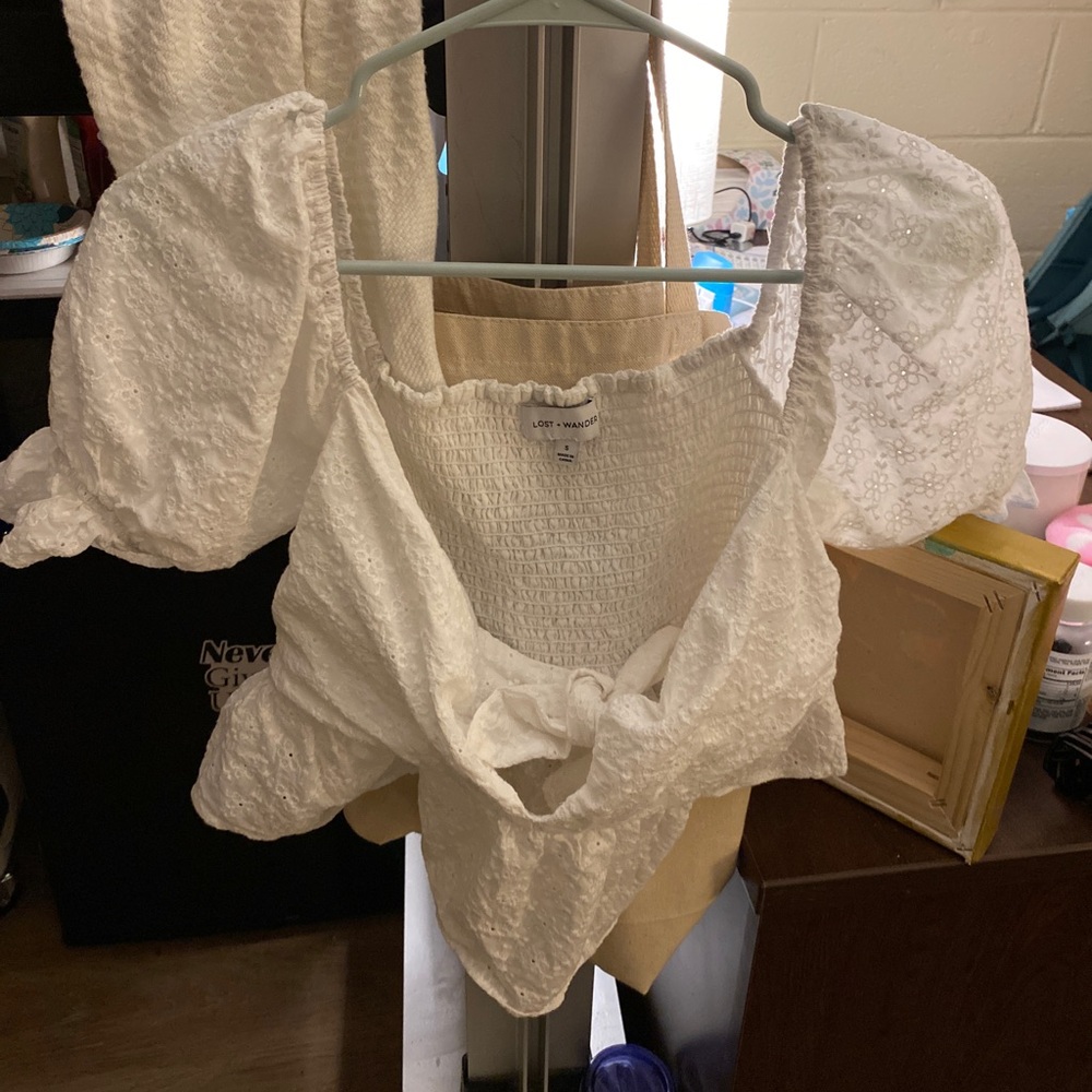 white tie crop top